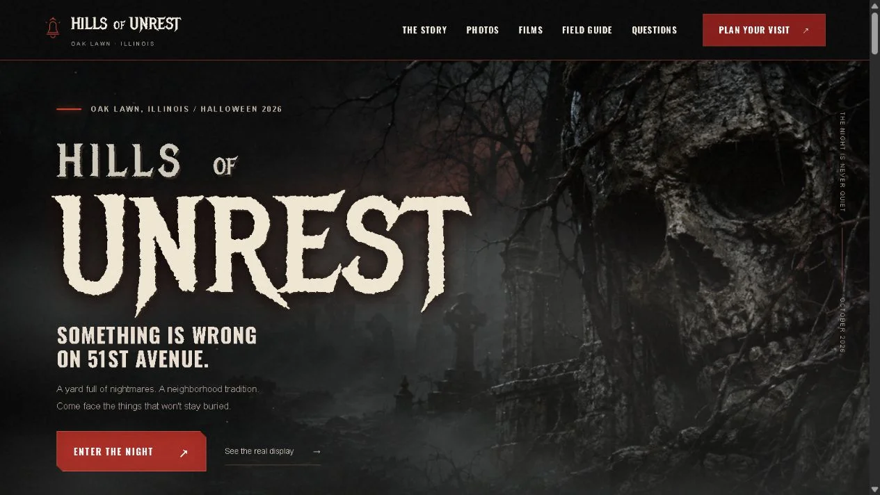 Actual Hills of Unrest website screenshot